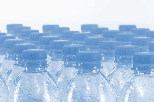 Water bottles lined up