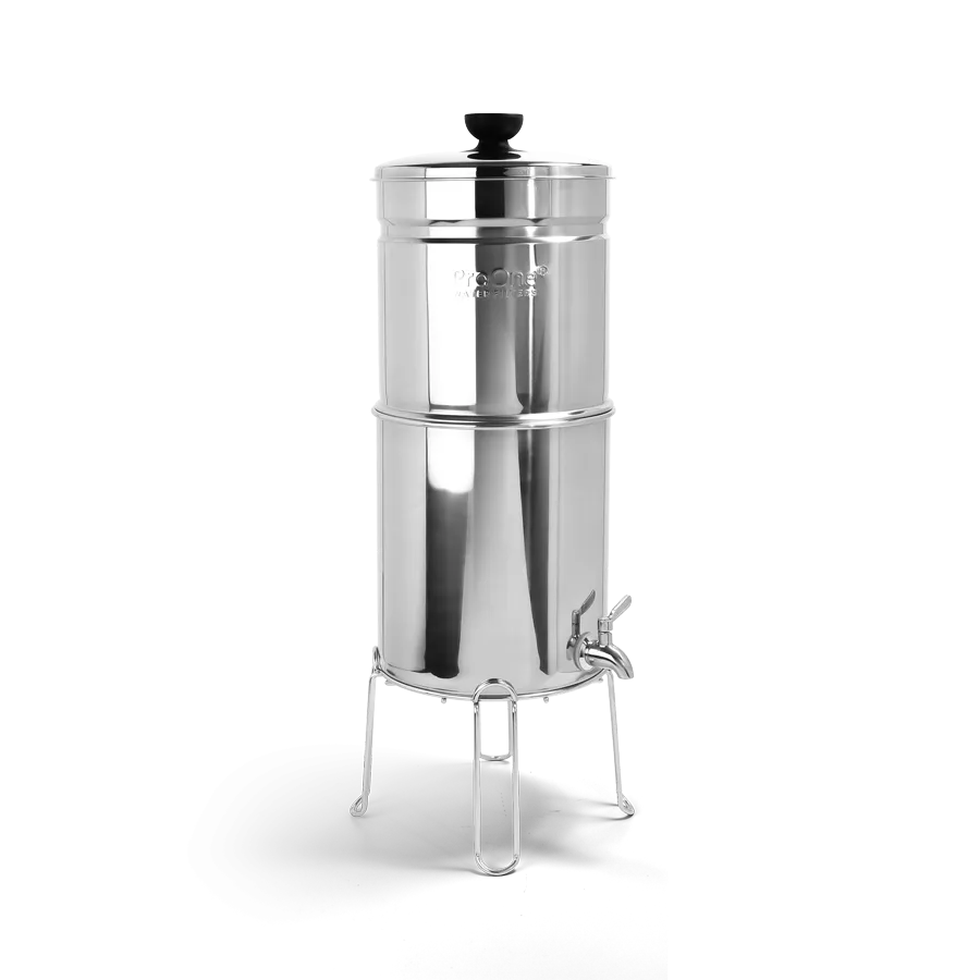 Polished Traveler+ with Stand | Countertop water filter